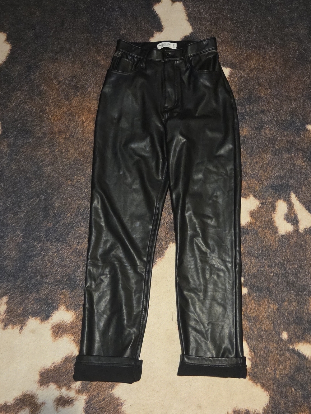 Abercrombie & Fitch Black Faux Leather High-Rise Pants